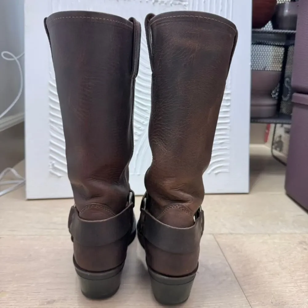 Frye Boots Harness 12R Womens Size 6.5 Brown Smoke